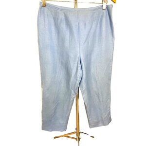 David N Blue Side Zip Ankle Linen Pants Sz 8